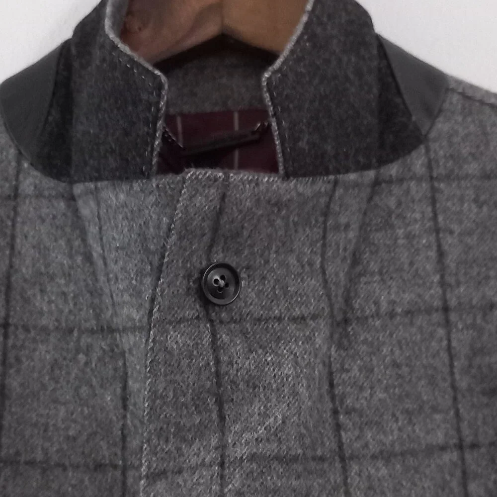 ERMENEGILDO ZEGNA thin wool grey windowpane check suit jacket blazer - Picture 5 of 16